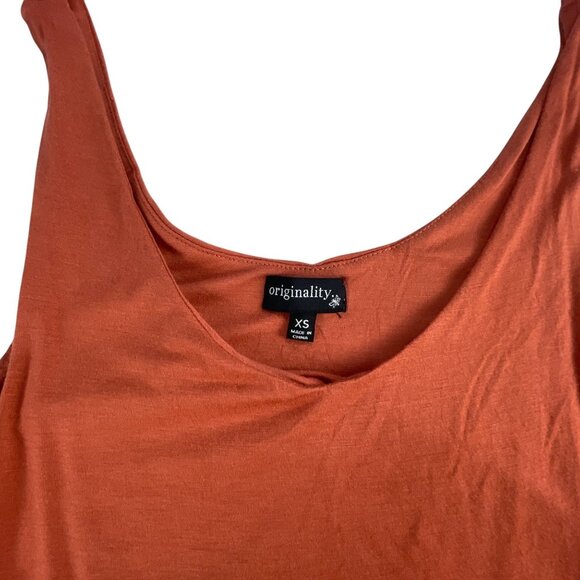 Originality Girls Tank Top XS Rust Orange Sleeveless Scoop Neck Casual Lightweig - Picture 3 of 6